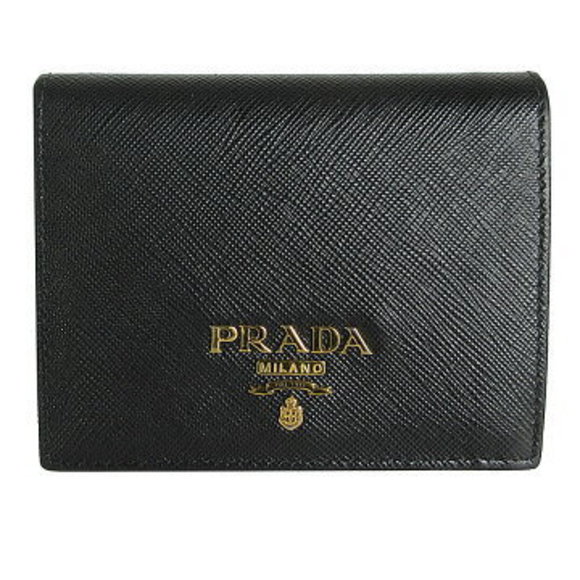 Prada Fold Leather Wallet Black - Picture 1 of 5